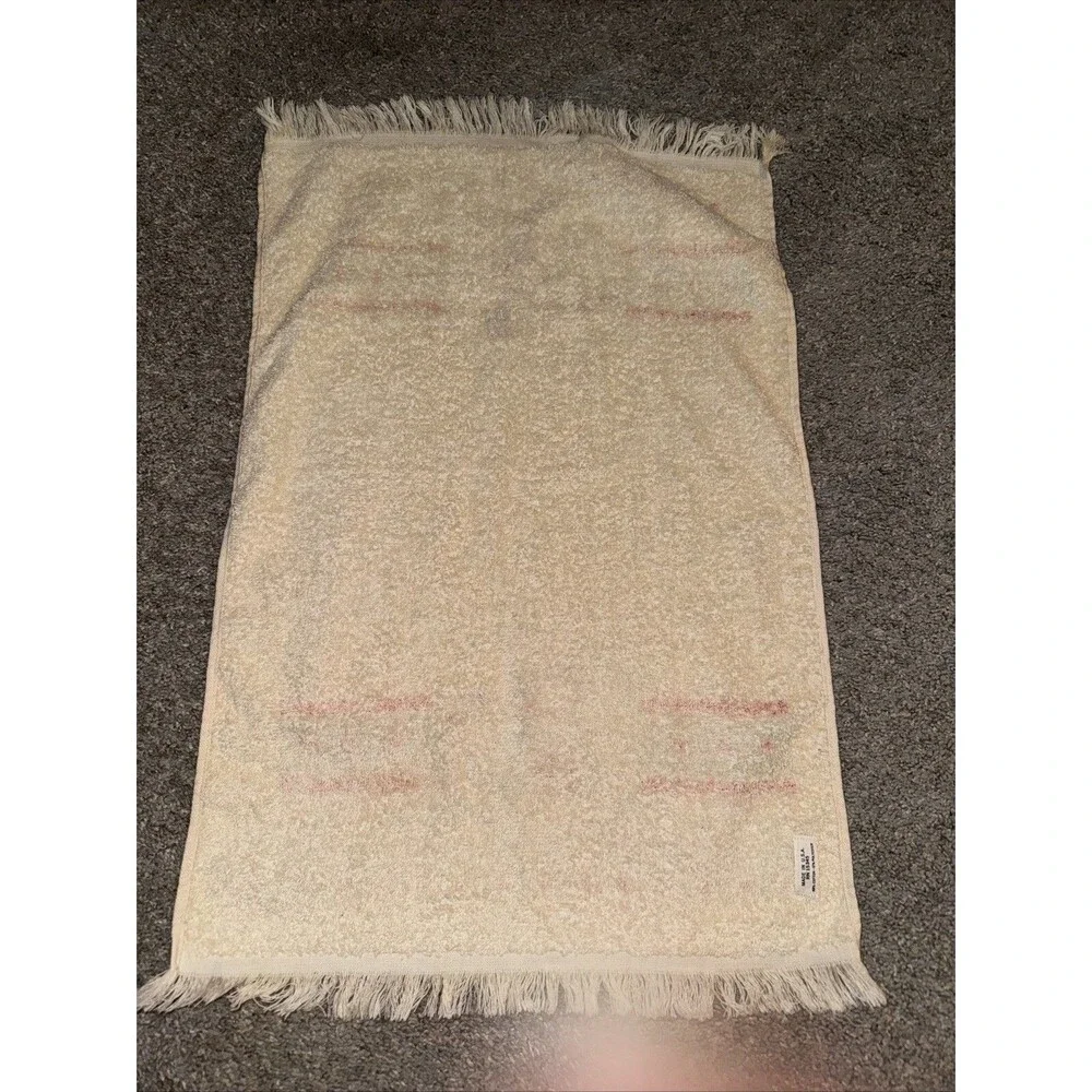 Vtg Christmas Hand Towel Rocking Horse Cotton by B&D Terry Cloth Fringed 70s